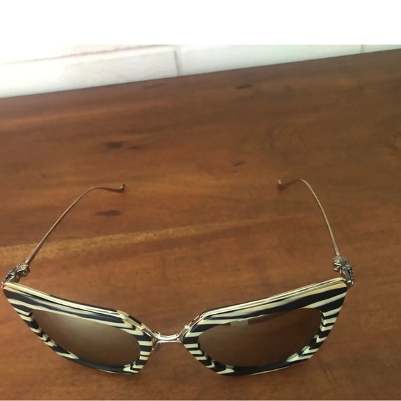 CHROME HEARTS Laurita Lynn sunglasses zebra stripe mirrow lens MBS/SS Silver. - Picture 7 of 10